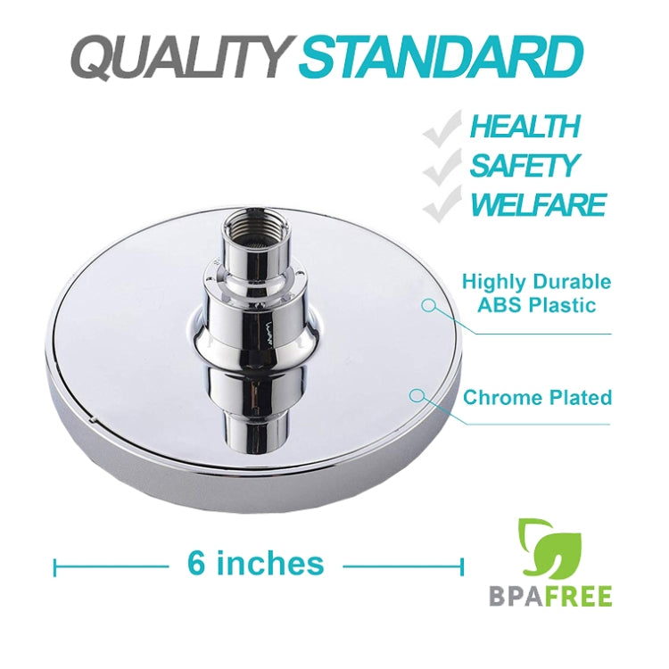 Round Electroplating Bathroom Shower Head, 6 inch — view 3