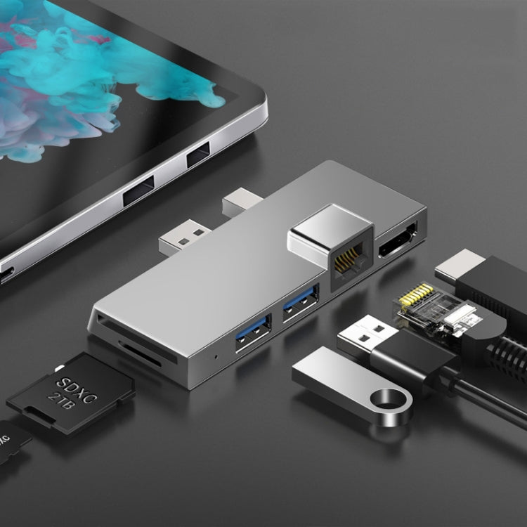 W05 8 In 1 USB3.1 Gne1 Ethernet RJ45 Converter For Surface Pro4/5/6