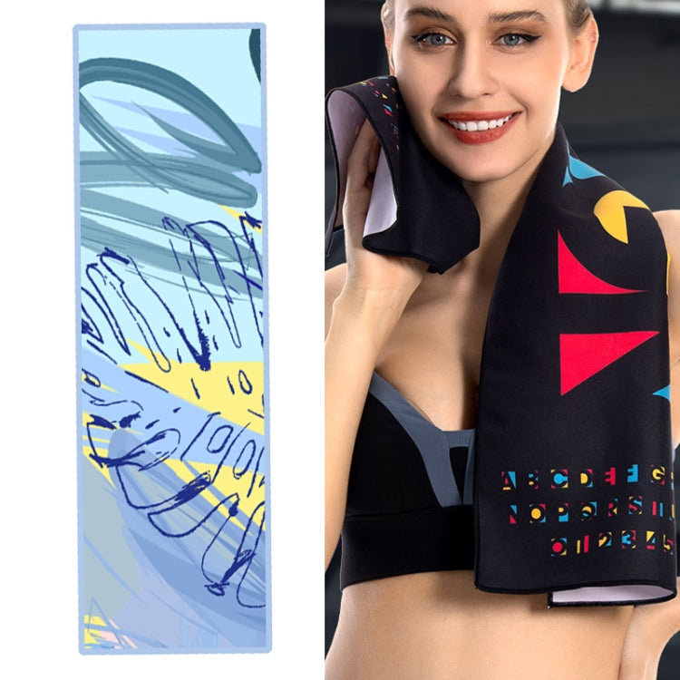 YDJ1223-1 Microfiber Double Sided Fleece Print Quick Dry Portable Sports Towel, Size: — Sports Towel(Wait For You In Painting)