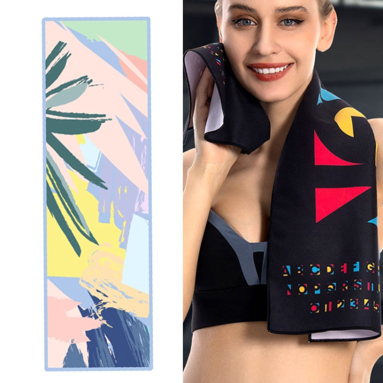YDJ1223-1 Microfiber Double Sided Fleece Print Quick Dry Portable Sports Towel, Size: — Sports Towel(Summer)