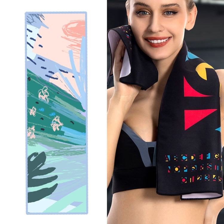 YDJ1223-1 Microfiber Double Sided Fleece Print Quick Dry Portable Sports Towel, Size: — Sports Towel(Haruka Dreamland)