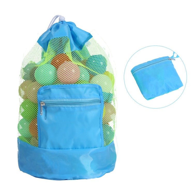 Double Shoulder Mesh Backpack Toy Storage Beach Bag For Children — Storage Beach Bag(Green)