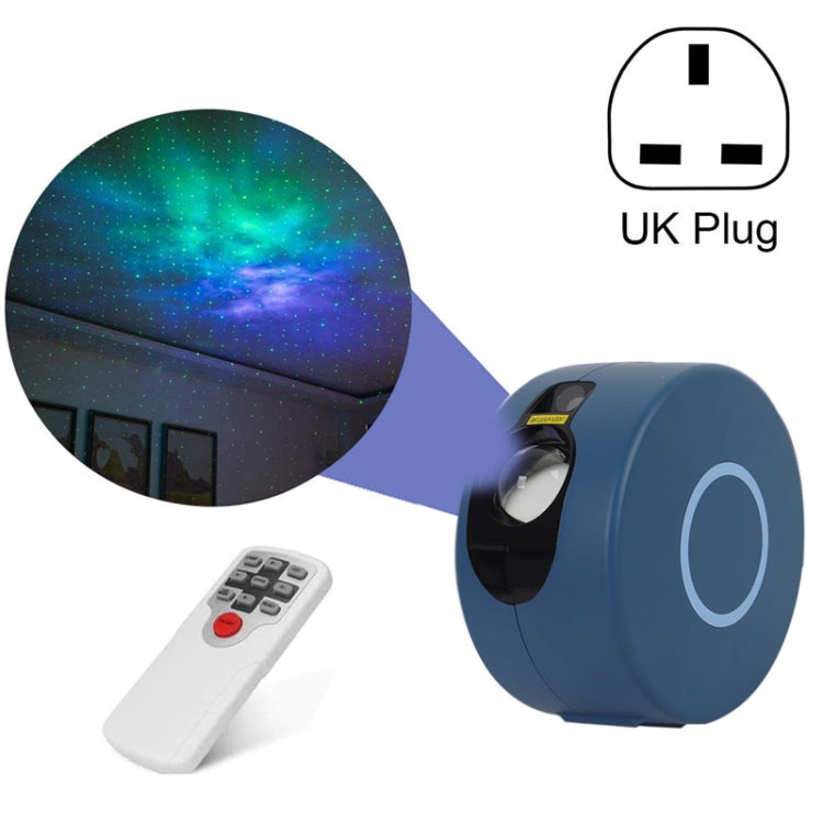 Star Projection Lamp Remote Control LED Colorful Laser Night Light — Gray Blue+US Plug