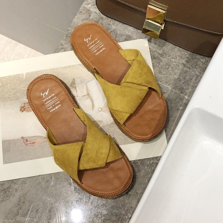 Summer Ladies Outdoor Flat Slippers — 36