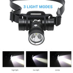 Diving Headlamp 60m Underwater Headlight XM-L2 Led Scuba head Flashlight
