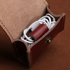 S122 Vintage Mini Leather Headphone Bag