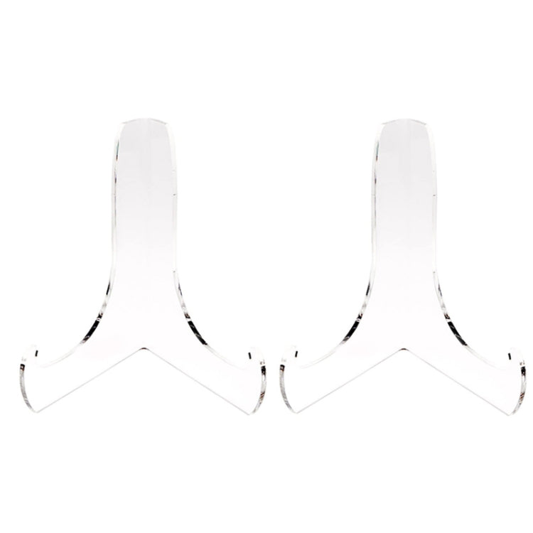 2 PCS Acrylic Transparent Display Shelf Bookshelf Plate Holders — 14.5x12x15.2cm