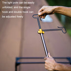 Outdoor Camping Telescopic Double Hook Folding Light Stand