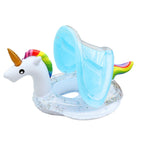 Inflatable Children Swimming Ring with Sunshade Floating Seat