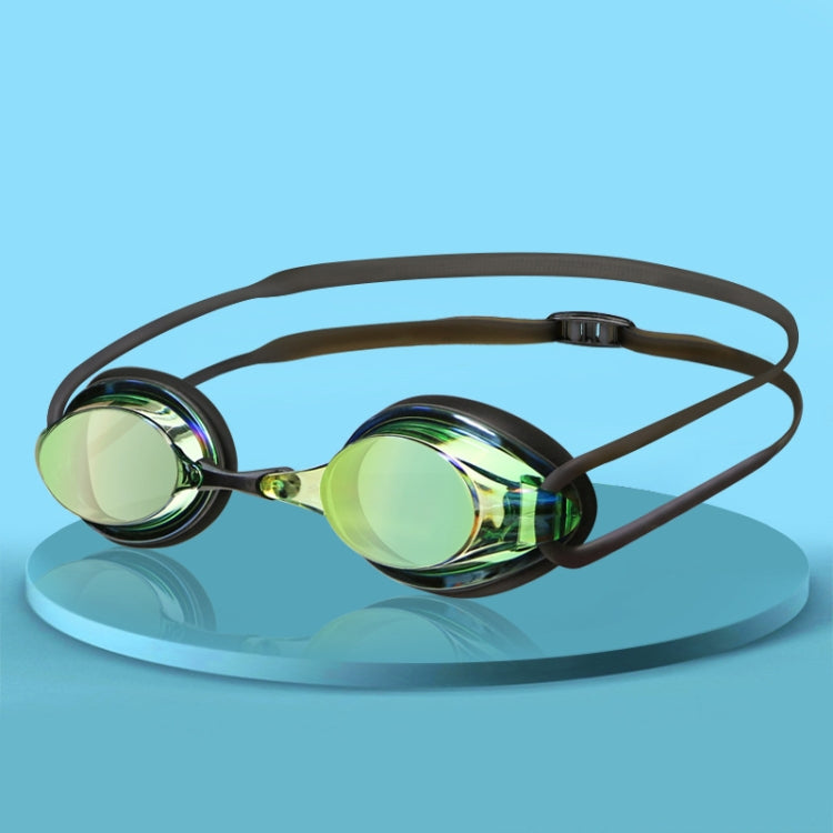 HAIZID 2 PCS Adult Competition Training Transparent Myopia Swimming Goggles, Color: 580AF Black — 580AM Green