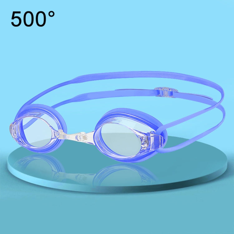 HAIZID 2 PCS Adult Competition Training Transparent Myopia Swimming Goggles, Color: 580AF Black — 580 Blue 500 Degrees