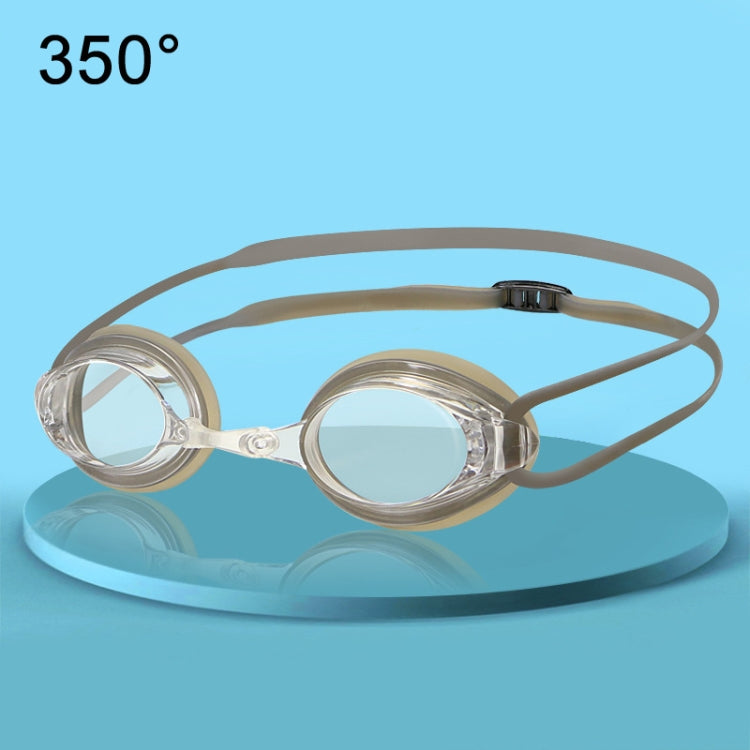HAIZID 2 PCS Adult Competition Training Transparent Myopia Swimming Goggles, Color: 580AF Black — 580 Gray 350 Degrees