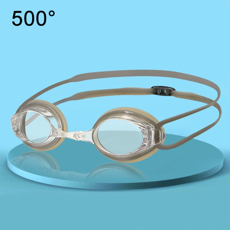 HAIZID 2 PCS Adult Competition Training Transparent Myopia Swimming Goggles, Color: 580AF Black — 580 Gray 500 Degrees