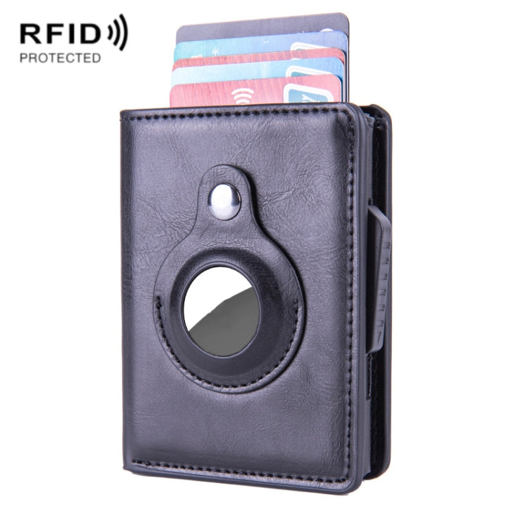 X-82 RFID Anti-theft Brushed PU Leather Card Holder For AirTag 2nd Gen / AirTag 1st Gen