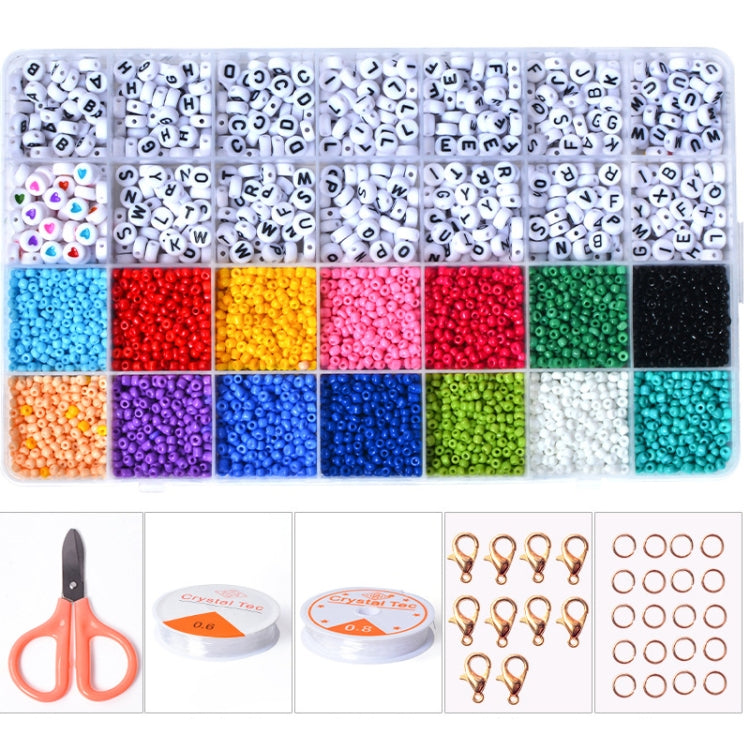 Alphabet Beads Rice Beads DIY Beaded Bracelet Material, 28 Grid