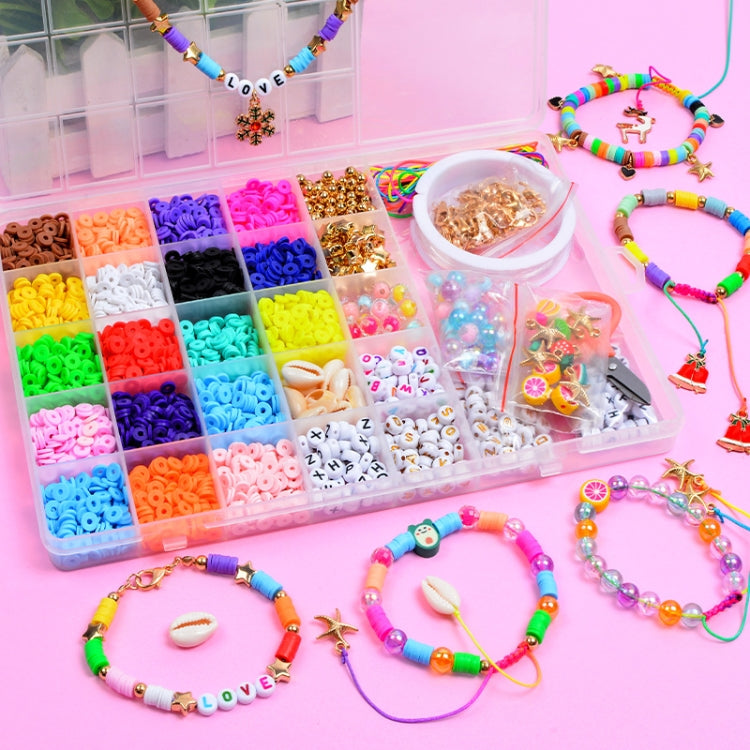 6mm Soft Ceramic Bead Flakes DIY Bracelet Necklace Making Materials, 25 Grid