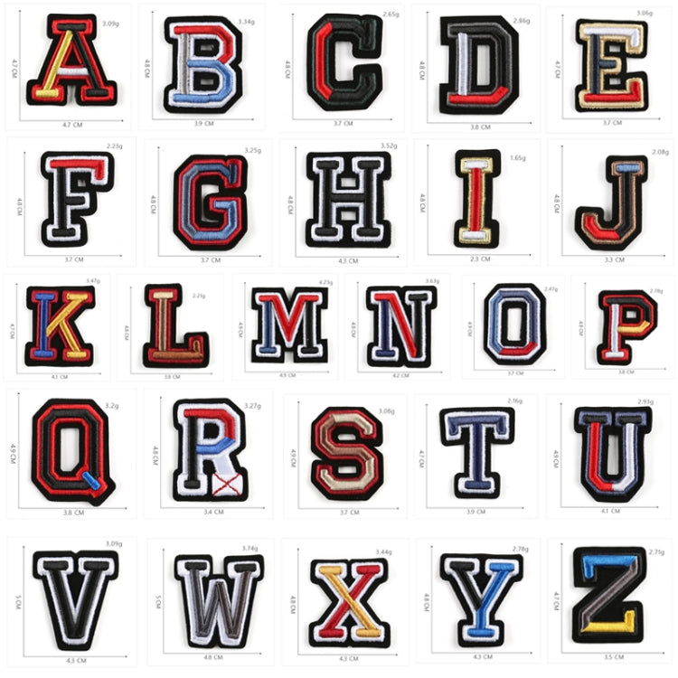 English Letter Three-dimensional Embroidered Cap Badge Cloth Sticker