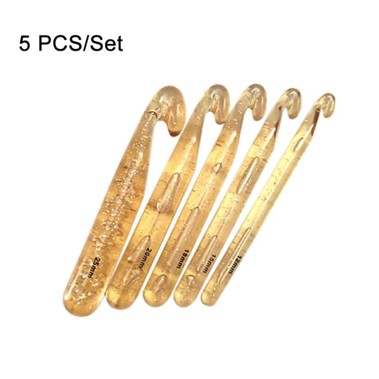 Transparent Bold Crystal Crochet Knitting Tool Set — 5 PCS/Set