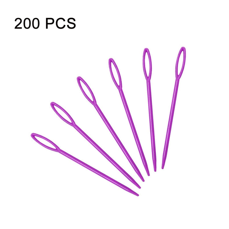 200 PCS 9cm Plastic Sewing Needle Color Sweater Knitting Tool — Red