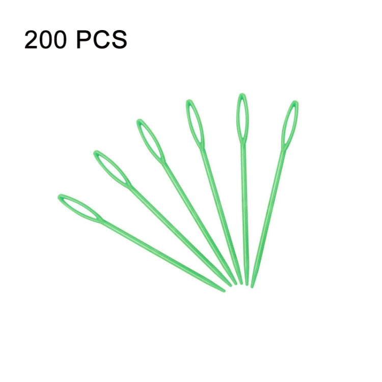200 PCS 9cm Plastic Sewing Needle Color Sweater Knitting Tool — Yellow
