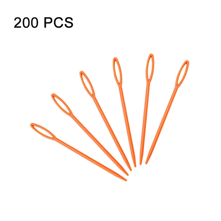 200 PCS 9cm Plastic Sewing Needle Color Sweater Knitting Tool — Green