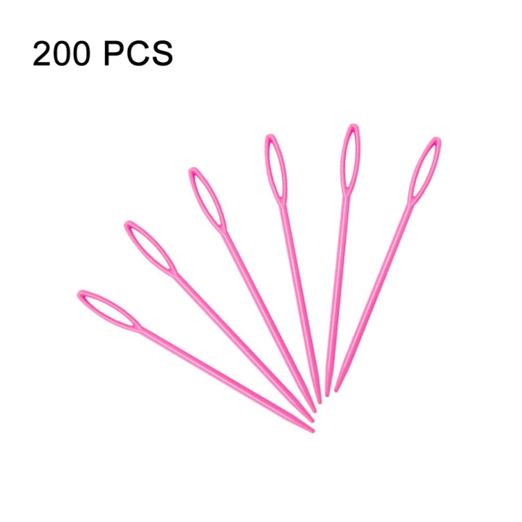 200 PCS 9cm Plastic Sewing Needle Color Sweater Knitting Tool — Orange
