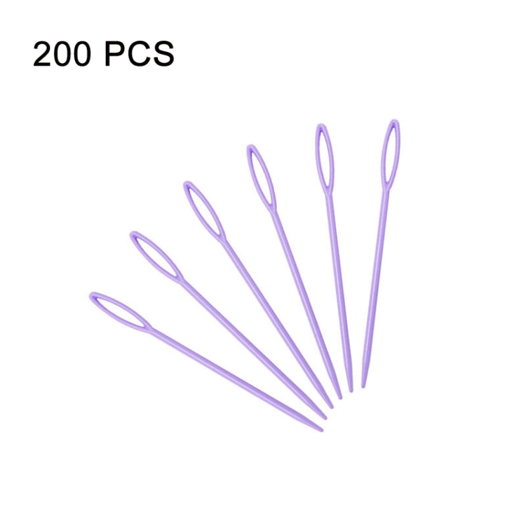 200 PCS 9cm Plastic Sewing Needle Color Sweater Knitting Tool — Flesh Pink
