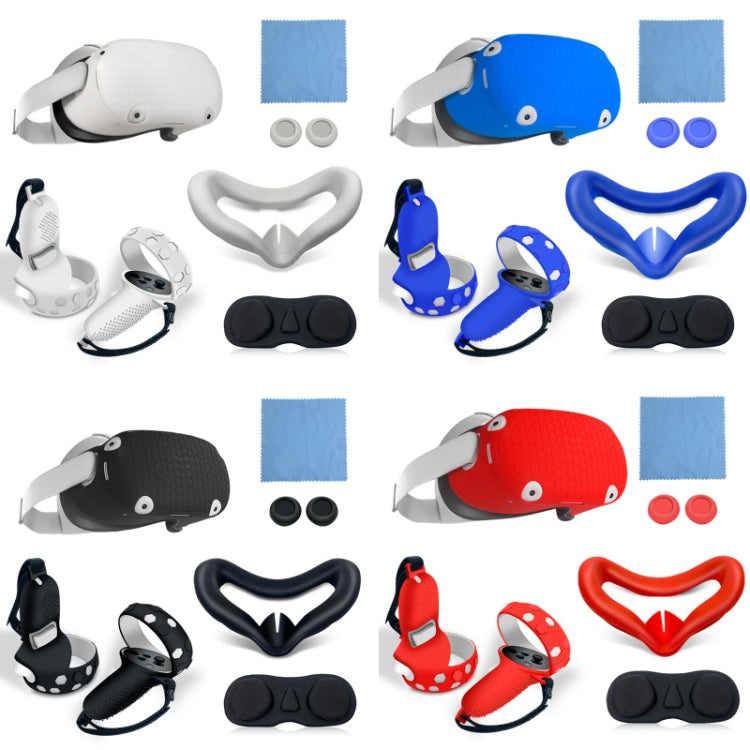 6 PCS/Set For Meta Quest 2 Silicone All-Inclusive Console Controller Cover