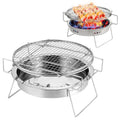 RG_011 Outdoor Round Folding Stainless Steel Barbecue Grill, Size: