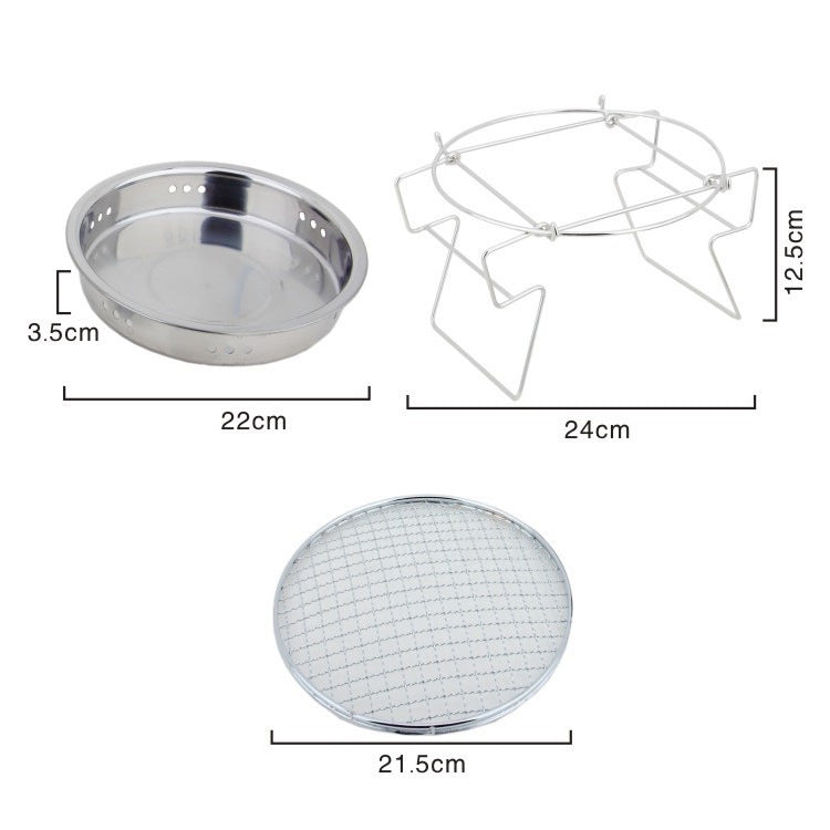 RG_011 Outdoor Round Folding Stainless Steel Barbecue Grill, Size: