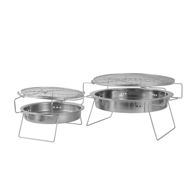 RG_011 Outdoor Round Folding Stainless Steel Barbecue Grill, Size: