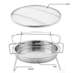 RG_011 Outdoor Round Folding Stainless Steel Barbecue Grill, Size: