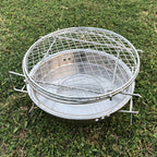 RG_011 Outdoor Round Folding Stainless Steel Barbecue Grill, Size: