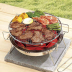 RG_011 Outdoor Round Folding Stainless Steel Barbecue Grill, Size: