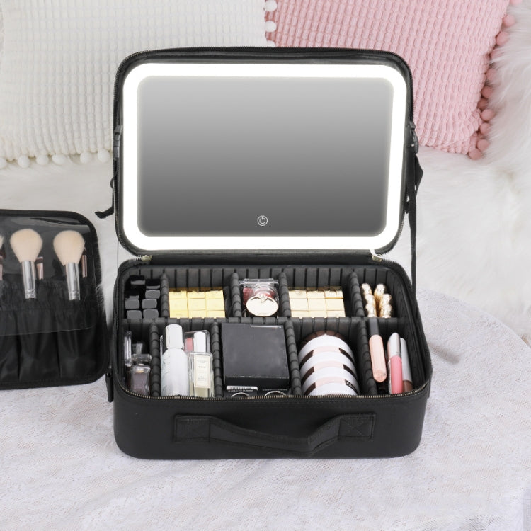 NICELAND TM1060 Large Capacity With Lamp Makeup Bag Portable — Large Black