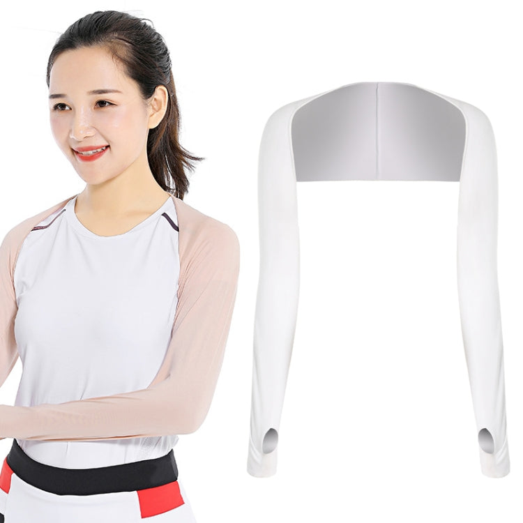 Golf Sunscreen Shawl Sleeves Outdoor Sports Cycling Ice Silk One Word Raglan Sleeves — Black
