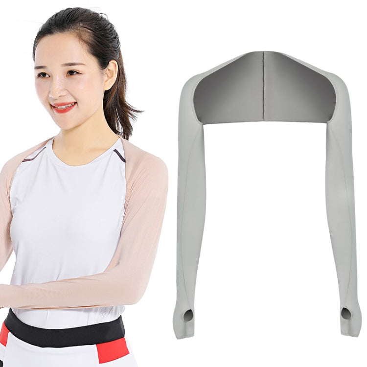 Golf Sunscreen Shawl Sleeves Outdoor Sports Cycling Ice Silk One Word Raglan Sleeves — White
