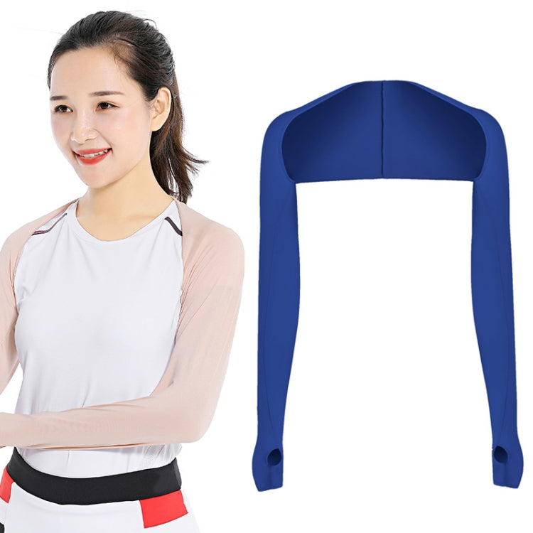 Golf Sunscreen Shawl Sleeves Outdoor Sports Cycling Ice Silk One Word Raglan Sleeves — Sky Blue