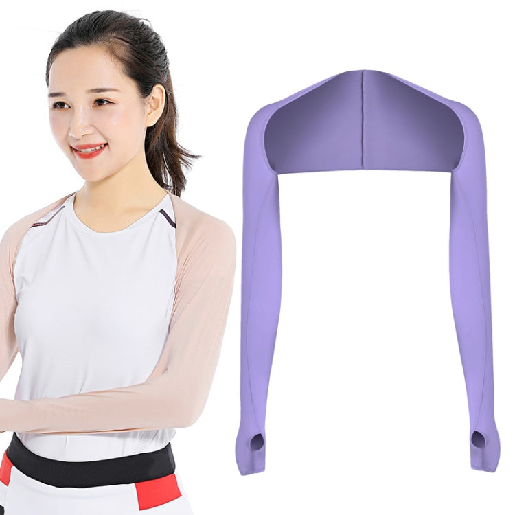 Golf Sunscreen Shawl Sleeves Outdoor Sports Cycling Ice Silk One Word Raglan Sleeves — Sapphire