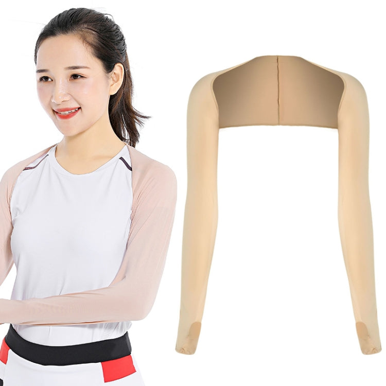 Golf Sunscreen Shawl Sleeves Outdoor Sports Cycling Ice Silk One Word Raglan Sleeves — Light Purple