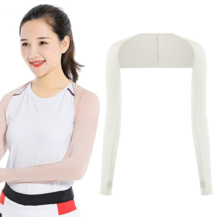 Golf Sunscreen Shawl Sleeves Outdoor Sports Cycling Ice Silk One Word Raglan Sleeves — Skin Color