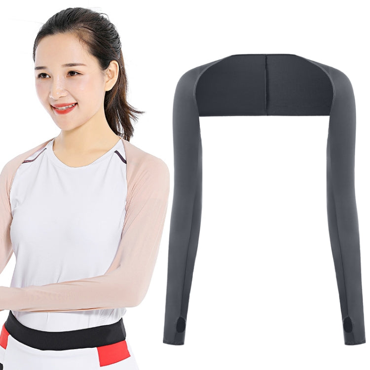 Golf Sunscreen Shawl Sleeves Outdoor Sports Cycling Ice Silk One Word Raglan Sleeves — Green