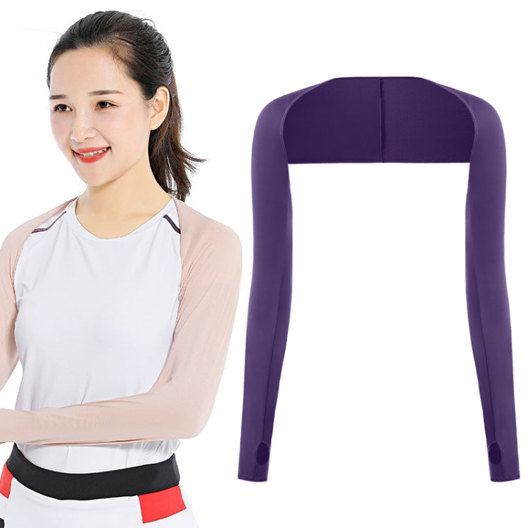 Golf Sunscreen Shawl Sleeves Outdoor Sports Cycling Ice Silk One Word Raglan Sleeves — Deep Gray