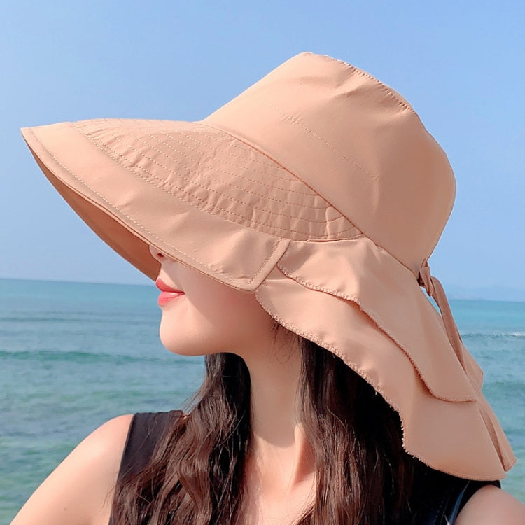 8062 Women Summer Neck Protection Sunscreen Hat Large Brim Fisherman Hat — 8062 Purple