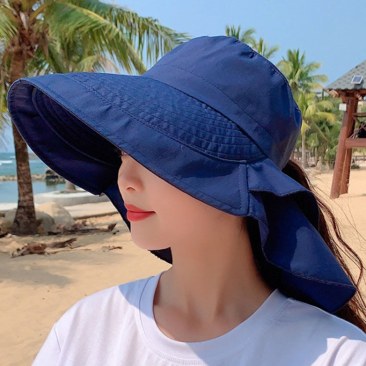 8062 Women Summer Neck Protection Sunscreen Hat Large Brim Fisherman Hat — 8062 Pink