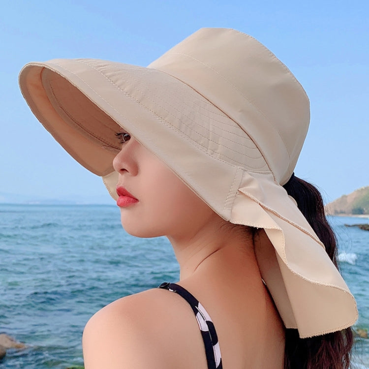 8062 Women Summer Neck Protection Sunscreen Hat Large Brim Fisherman Hat — 8062 Navy