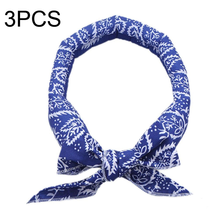 3 PCS Summer Cooling Bandana Neck Wraps Scarf For Women Men Kids Pet — Black Leaves