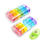 Week 14 Grids Rainbow Portable Plastic Compartment Medicine Box — view 2
