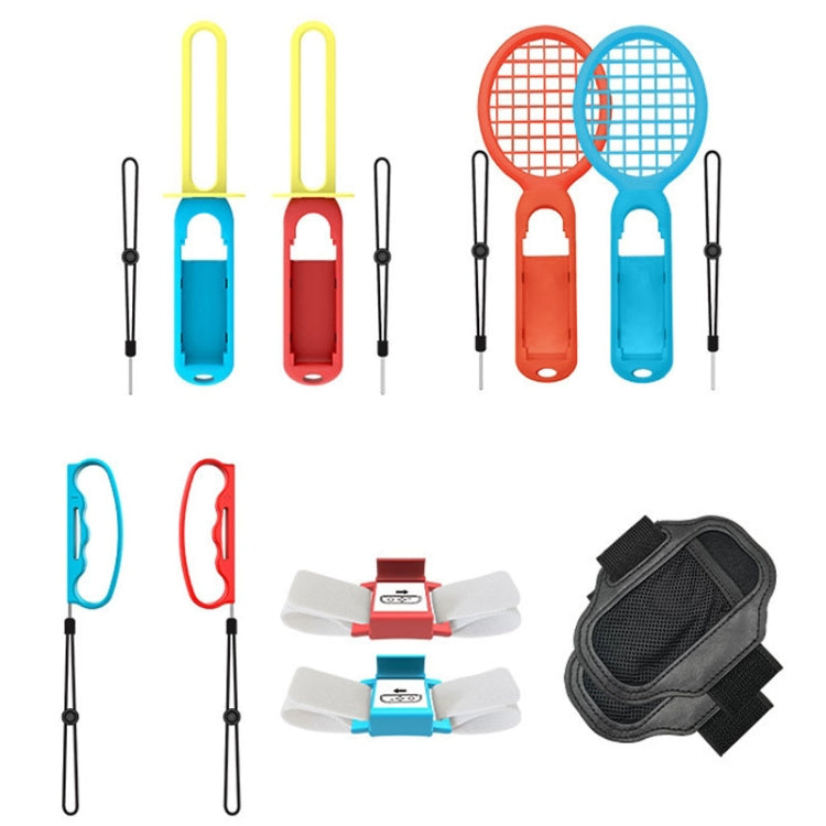 IPLAY HBS-447 10 In 1 Grip + Wrist Strap + Strap + Lightsaber + Racket Sports Set For Nintendo Switch
