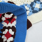 Flower Fisherman Hat Summer Hollow Breathable Knitted Wool Cap — Coffee